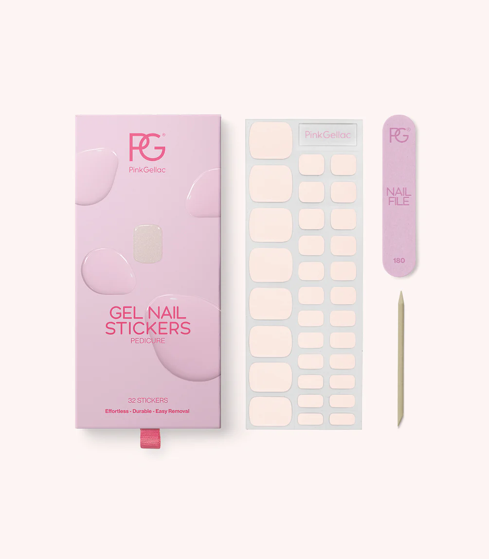 418 Meringue Pink Pedicure Gel Nail Stickers - Image 3