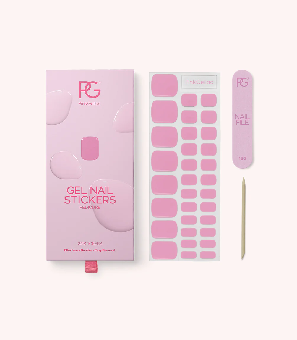 457 Hibiscus Pink Pedicure Gel Nail Stickers - Image 3