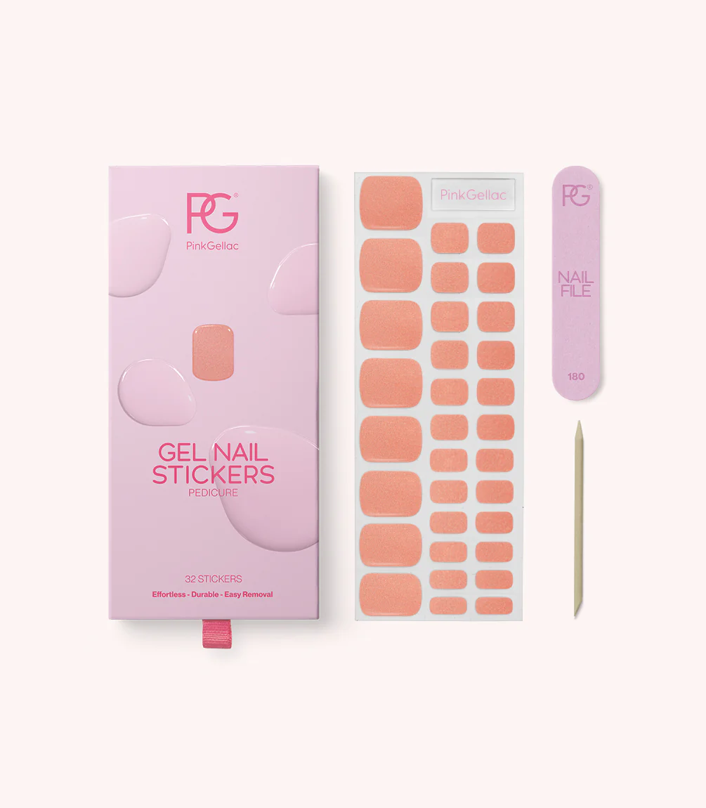 458 Coastal Coral Pedicure Gel Nail Stickers - Image 3